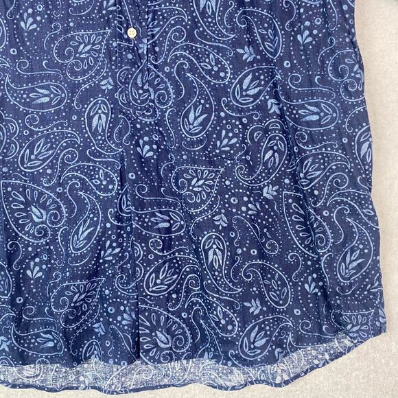 VTG Polo Ralph Lauren Mens XL Paisley 1/2 Button Cambridge 100% Linen Shirt - Picture 3 of 6